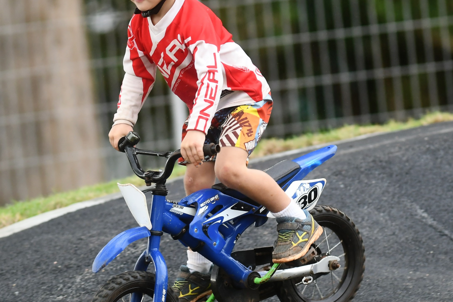 OPEN: Little McKeller Turner was one of many children to attend the offi cial opening of Malanda’s new pump track.