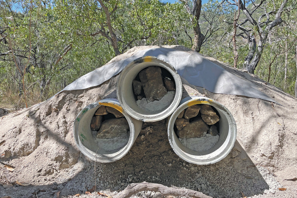 Artificial dens are being created out of concrete and rocks for the northern quoll. Image: Valeria Silva.