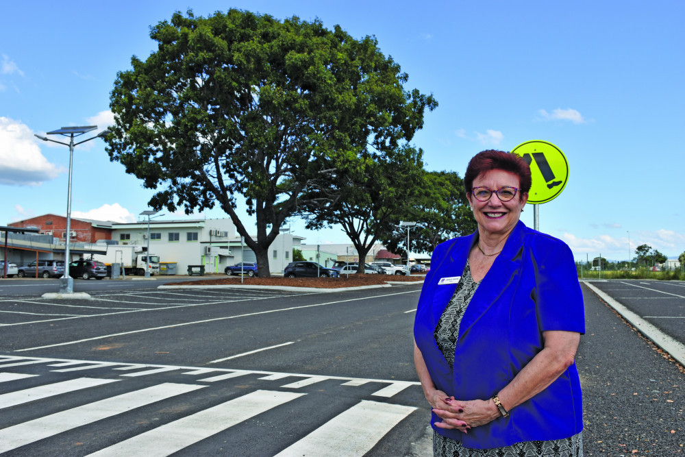 Mareeba Shire Mayor Angela Toppin in the newly opened Railway Avenue carpark which completed construction late last week