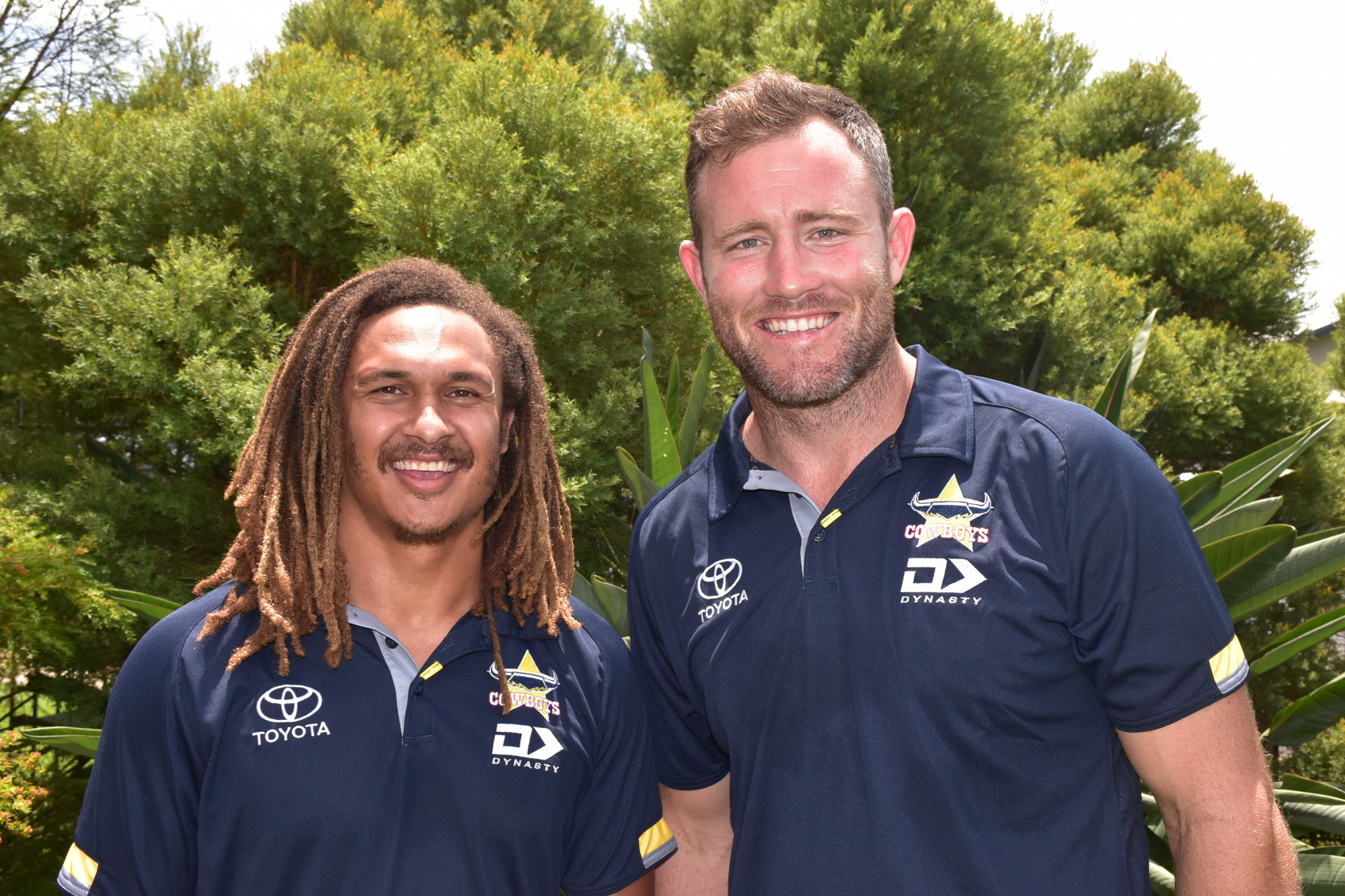 Former North Queensland Cowboys Ray Thompson and Gavin Cooper.