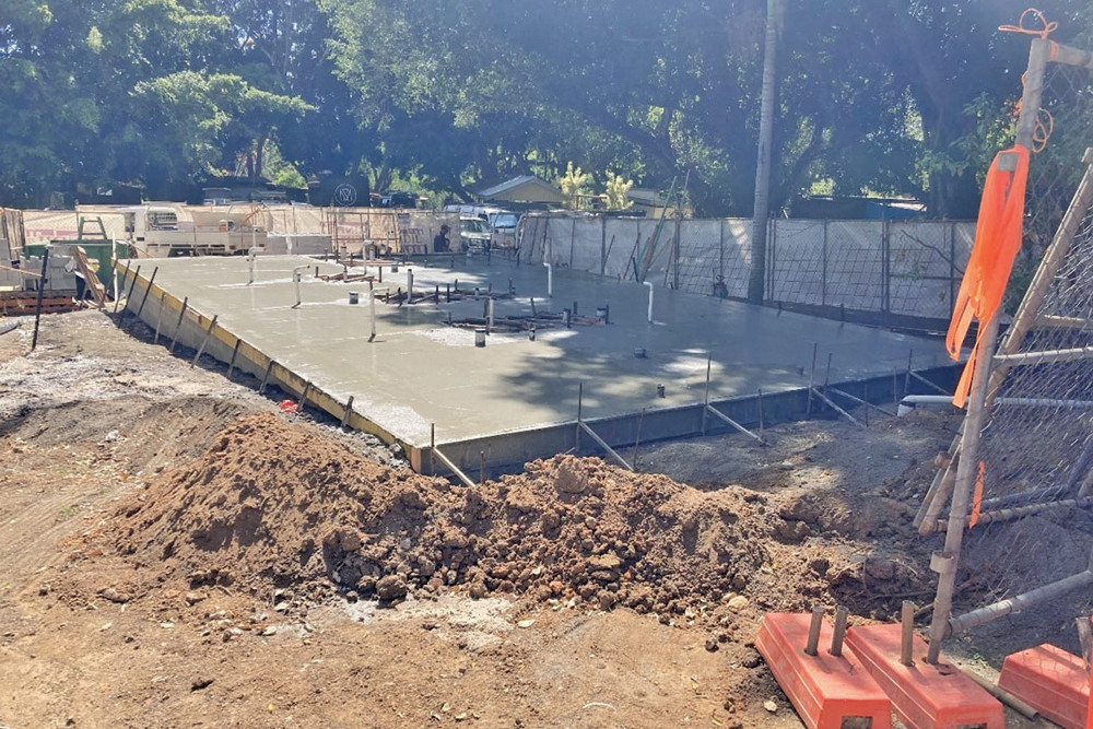 The new Riverside Caravan Park amenities block is on track after the foundation slab was layed