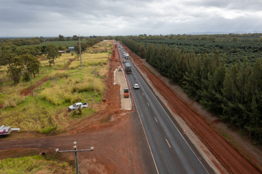 Roadworks on the Kennedy Highway between Mareeba and Atherton. PHOTO SUPPLIED BY ROBINSON CIVIL GROUP.