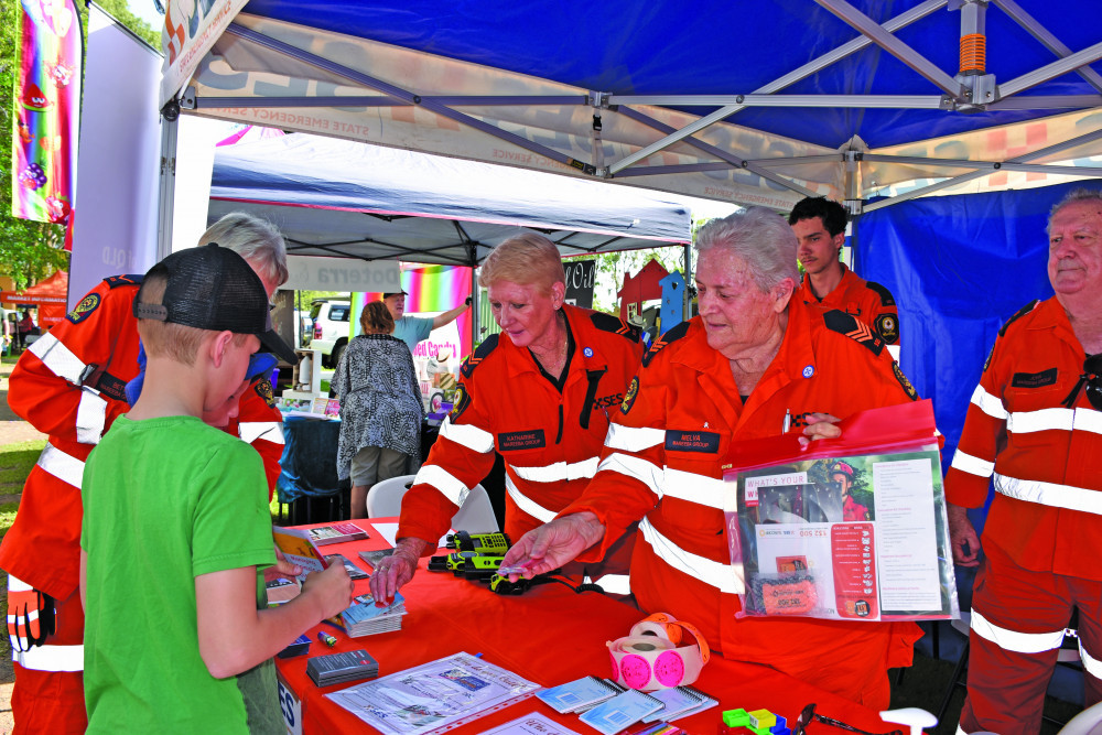 SES Volunteers Kathrine Wiltshire and Melva Williams were at the Mareeba Markets over the weekend getting locals informed about how to get prepared for cyclone season.
