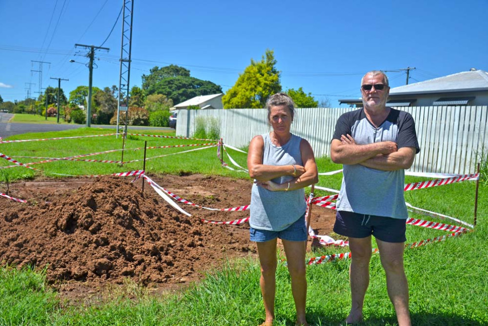 Constance Street residents Dianne Breedin and Derek (last name withheld) are fed up with the sewerage issues in their neighbourhood.