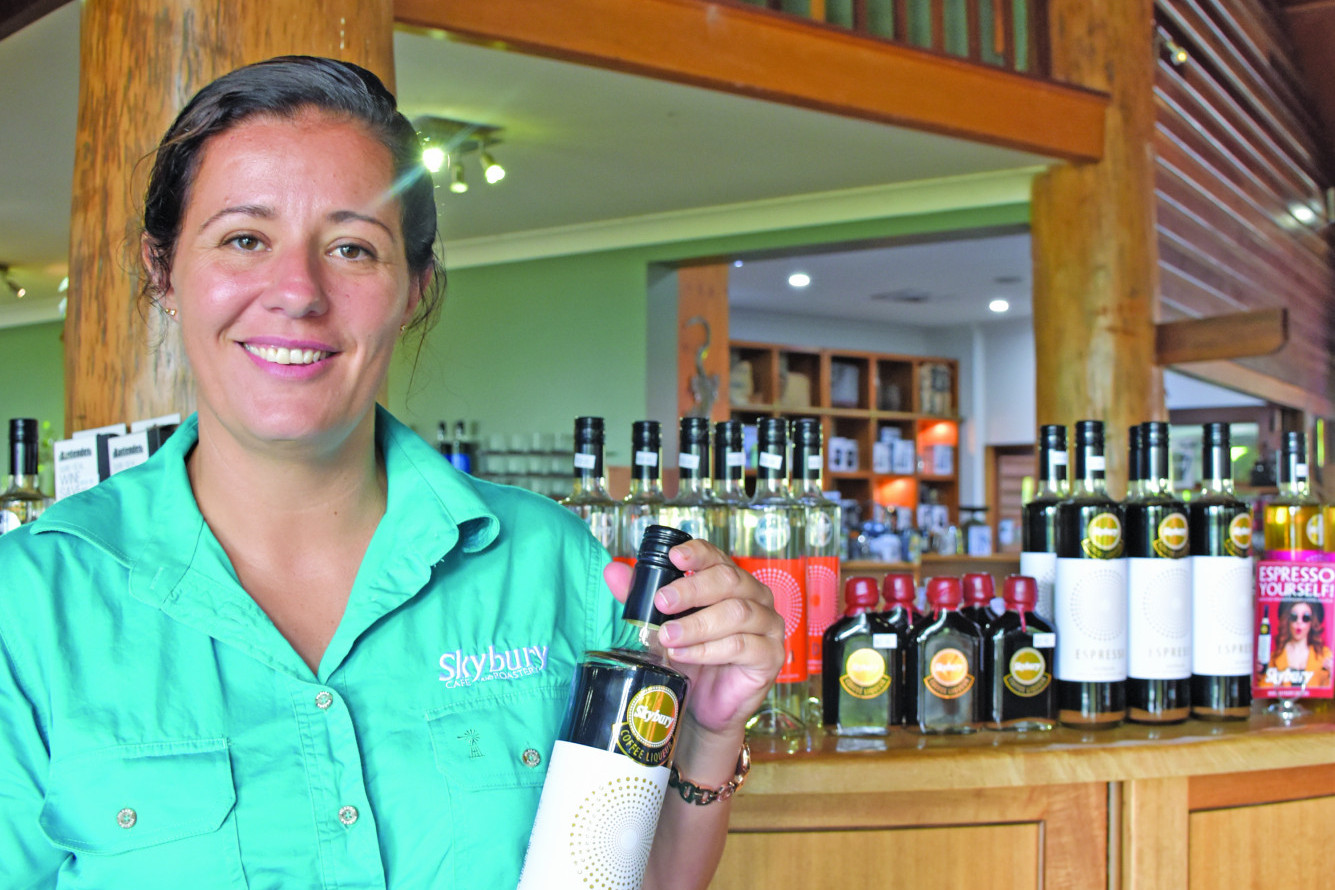 Skybury Café and Roastery Manager Anushka Wilson with Skybury’s coffee liquor that won a silver medal at the recent London Spirits Competition