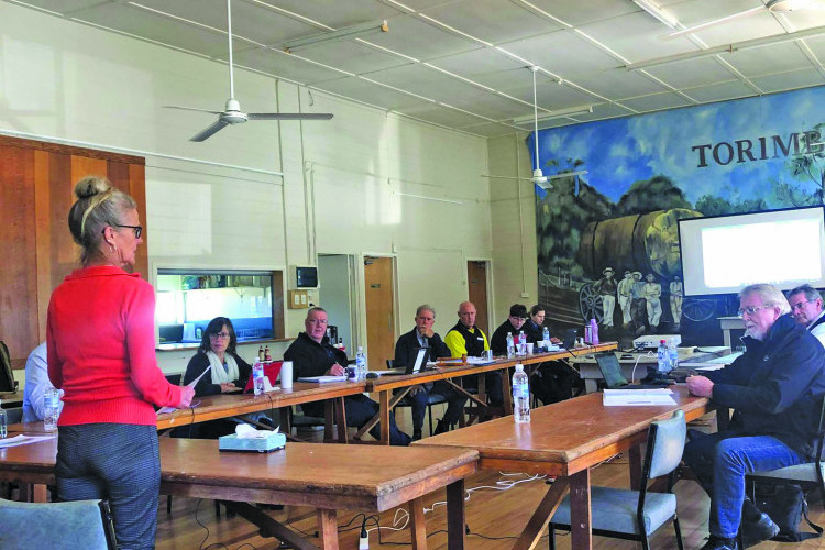 Lakeside Caravan Park resident Jenny Sadar presents her case to TRC Councillors during a recent ordinary meeting in Ravenshoe