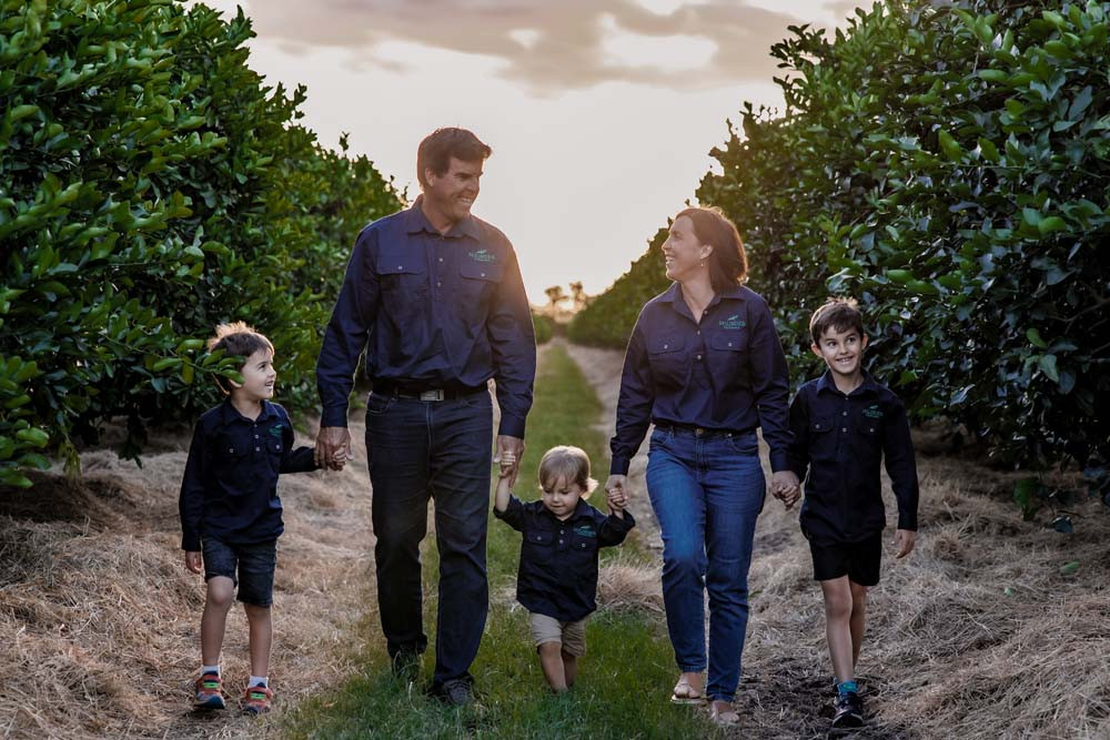 Mutchilba farmers Michelle and Ante Milicevic and their children are using their tea tree oil to make their own products.