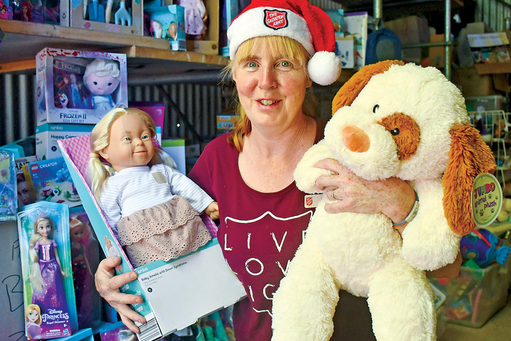 Atherton Tablelands Salvos Corps Leader Miriam Newton-Gentle with some of the toys the Salvos have been donating to families in need recently