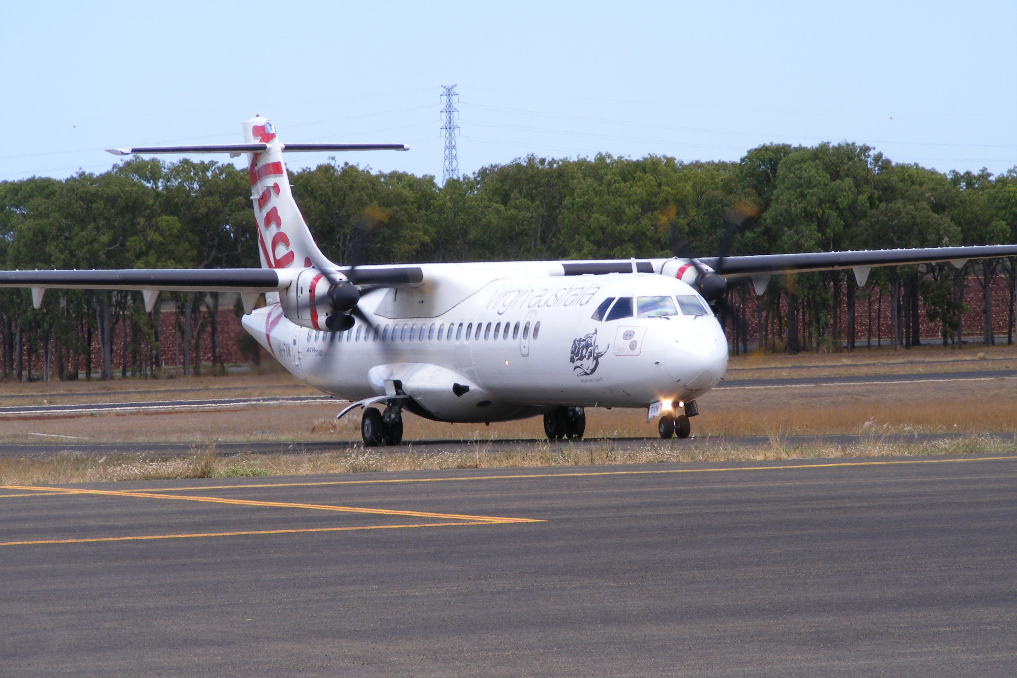 DECOMMISSIONED:One of the decommissioned Virgin branded ATR aircraft that is temporarily making the Mareeba Airport its home. CREDIT: R Rudd Photos