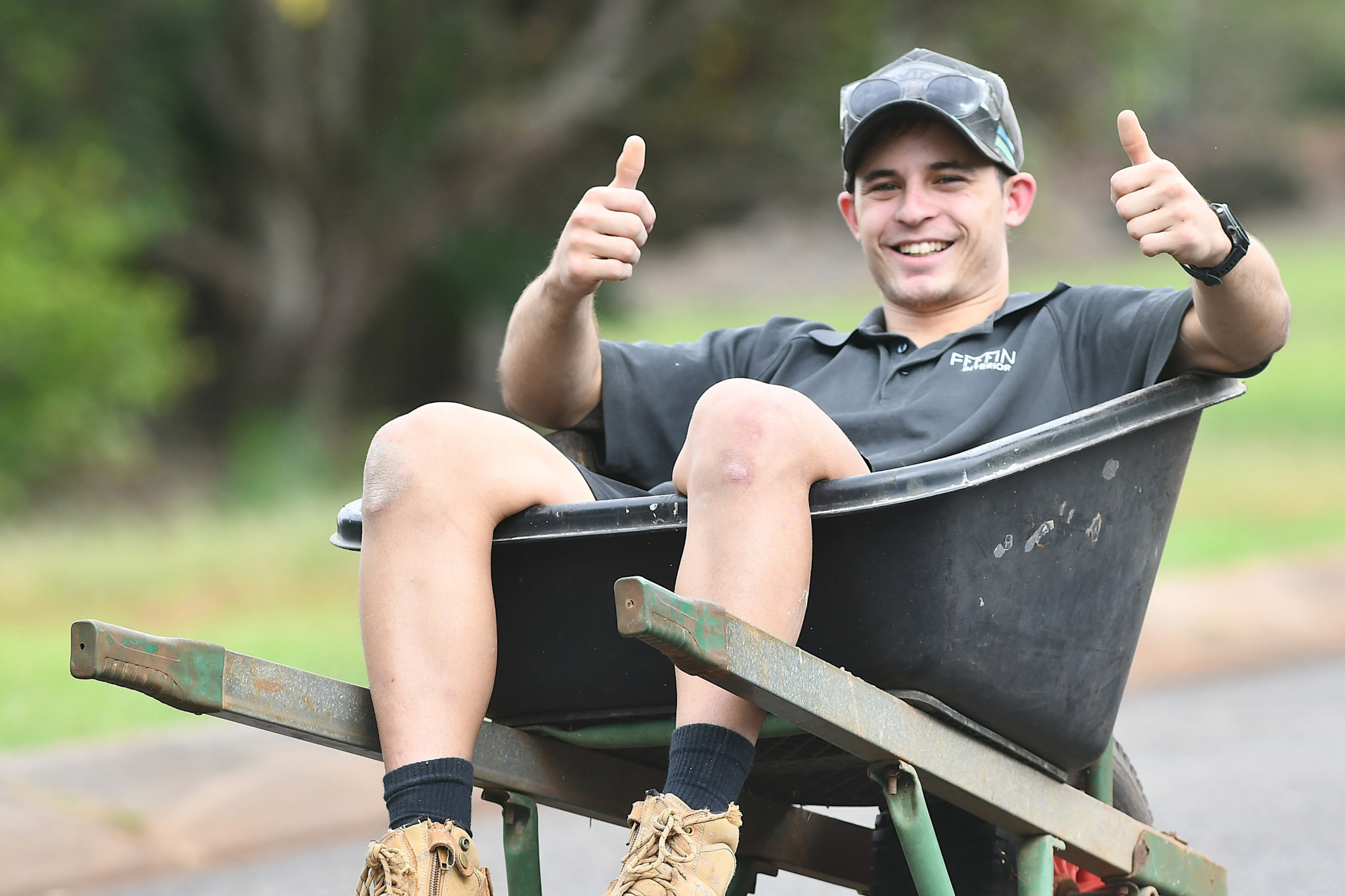 Finley Green will be running solo in this year’s Wheelbarrow Race.