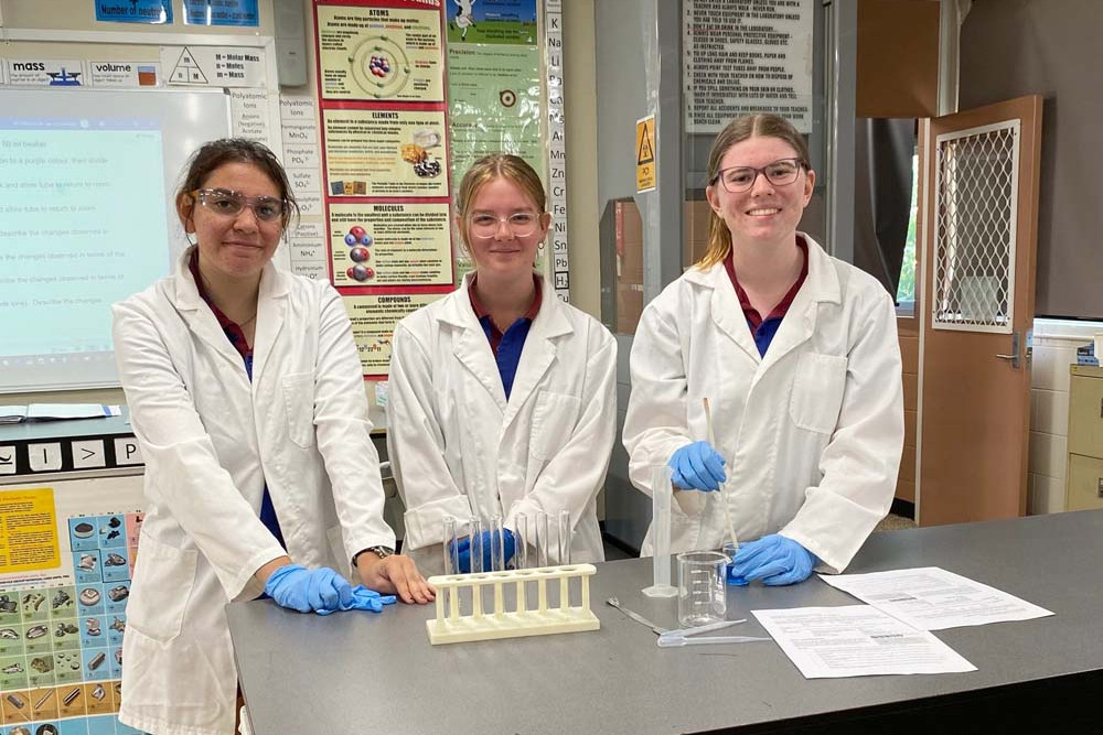 Year 11 students Jill McInnes (left), Rebecca Quinteri and Ruth Searle have been selected to participate in the National Youth Science Forum.Year 11 students Jill McInnes (left), Rebecca Quinteri and Ruth Searle have been selected to participate in the National Youth Science Forum.