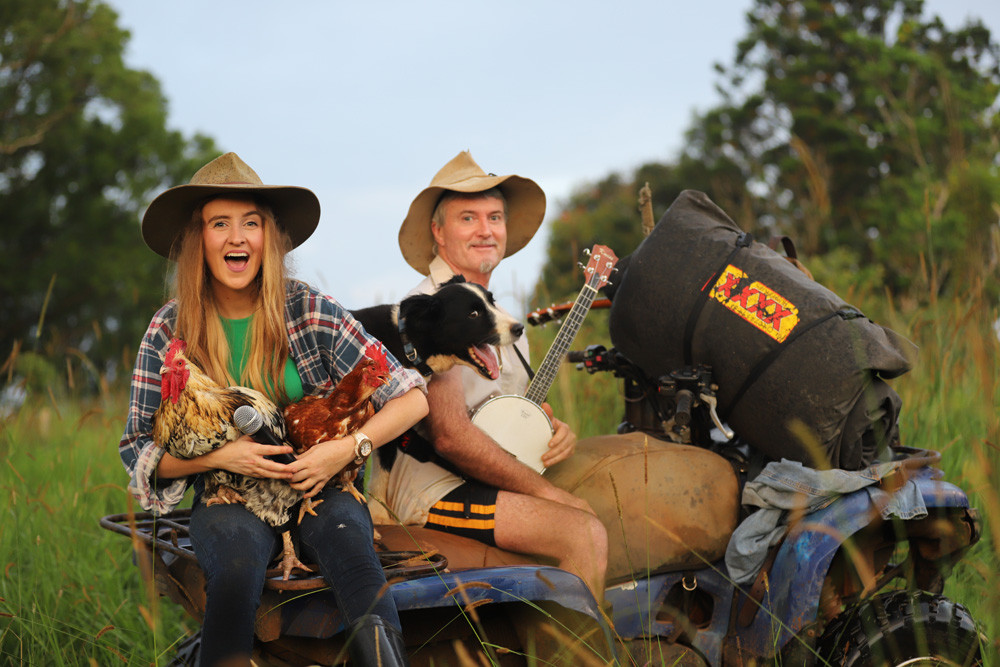 Georgina Humphries is on a mission to bring free standup comedy to the outback, with a little bit of help from her muso Dad, Mitch from Millaa Millaa