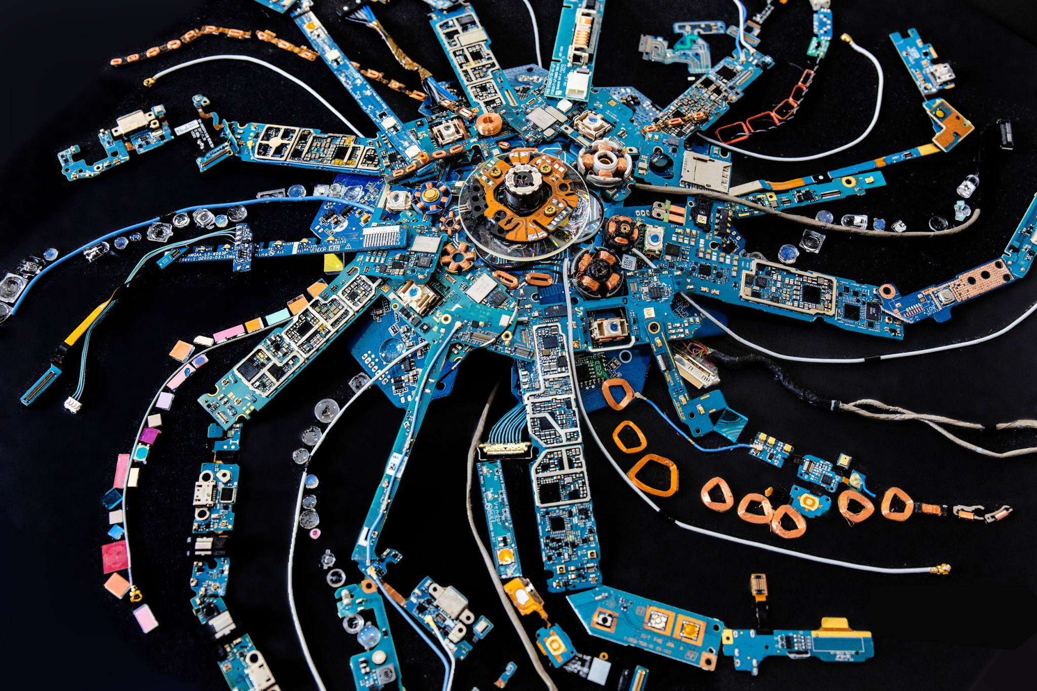 Electronic components used in Suzon Fuks&rsquo; immersive exhibition e-Galaxy, which will start its tour to Cairns on 16 February.