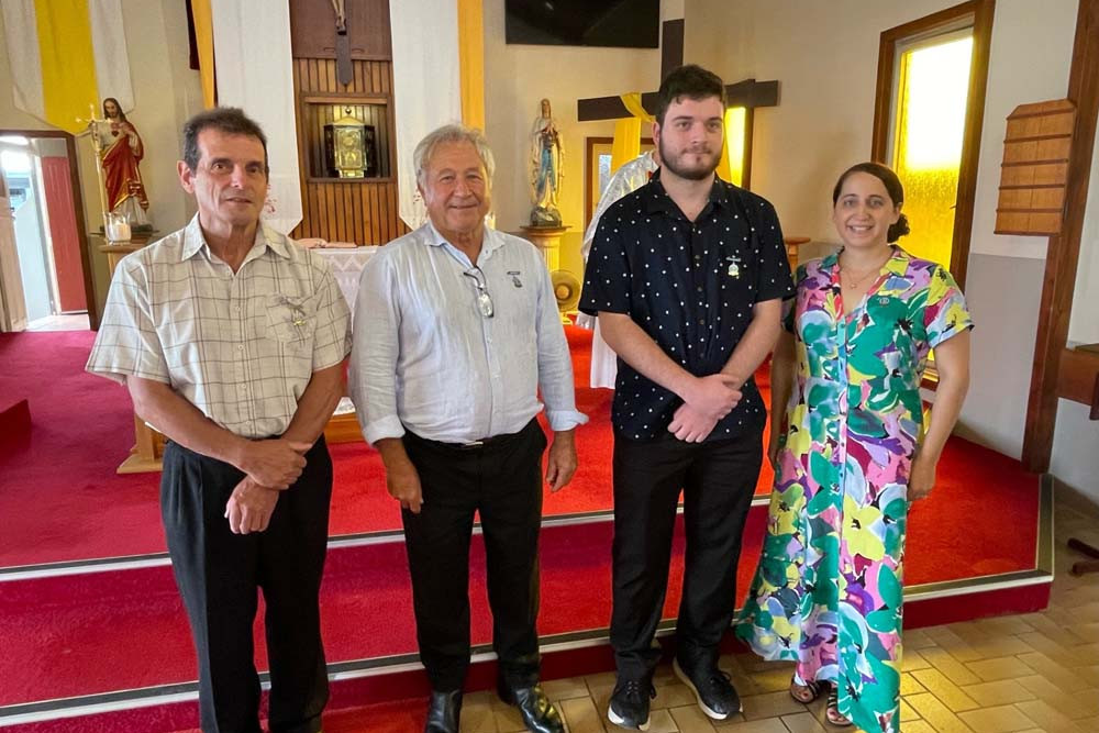 New committee member Andrew Casella (left) with president Cosimo Tedesco, new committee member George Caltabiano and the recipient of life membership, Teresa Draper.