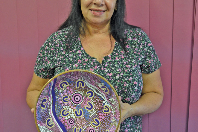 Local First Nations artist Karen Kirk has been recognised for her unique contemporary dot paintings