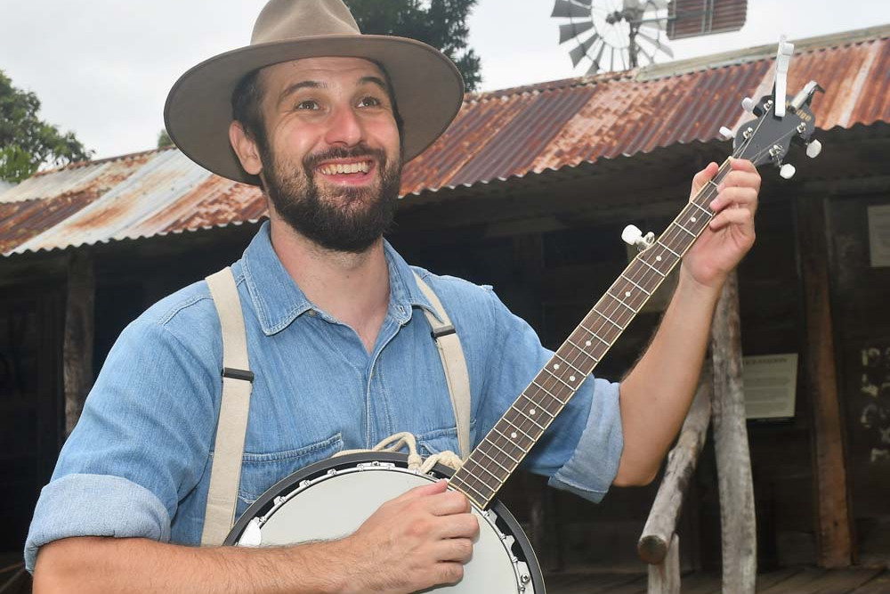 Ben Wilson will be back entertaining crowds at the Pioneer Weekend at Historic Village Herberton which is being held on 11-12 May.