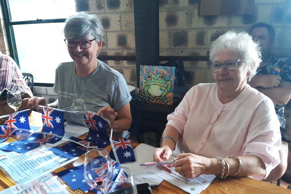 (from left) Jennifer Musetti (Millaa Millaa Lions secretary) and Rae Howard (Millaa Millaa Lions treasurer) in the final stages of organising the Lions’ Australia Day celebration party.