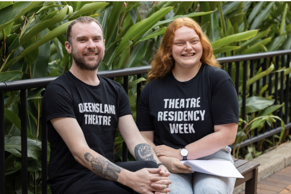 Lake Barrine’s Grace Wilson with Queensland Theatre’s Steve Pirie at the Queensland Theatre residency week after she won the Young Playwrights' Award