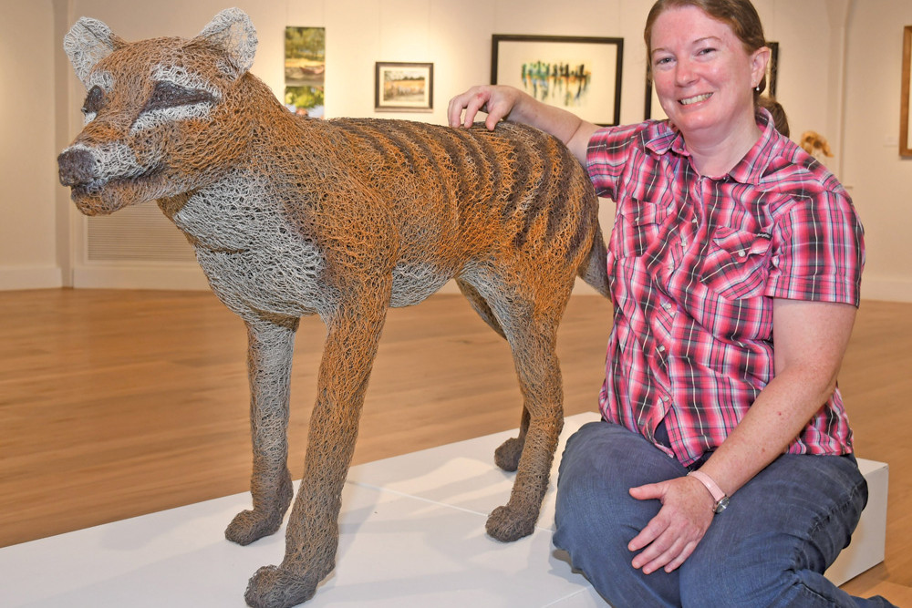 Tamara Lay’s love for Tasmanian Tigers motivated her latest piece being displayed at the Tablelands Regional Gallery