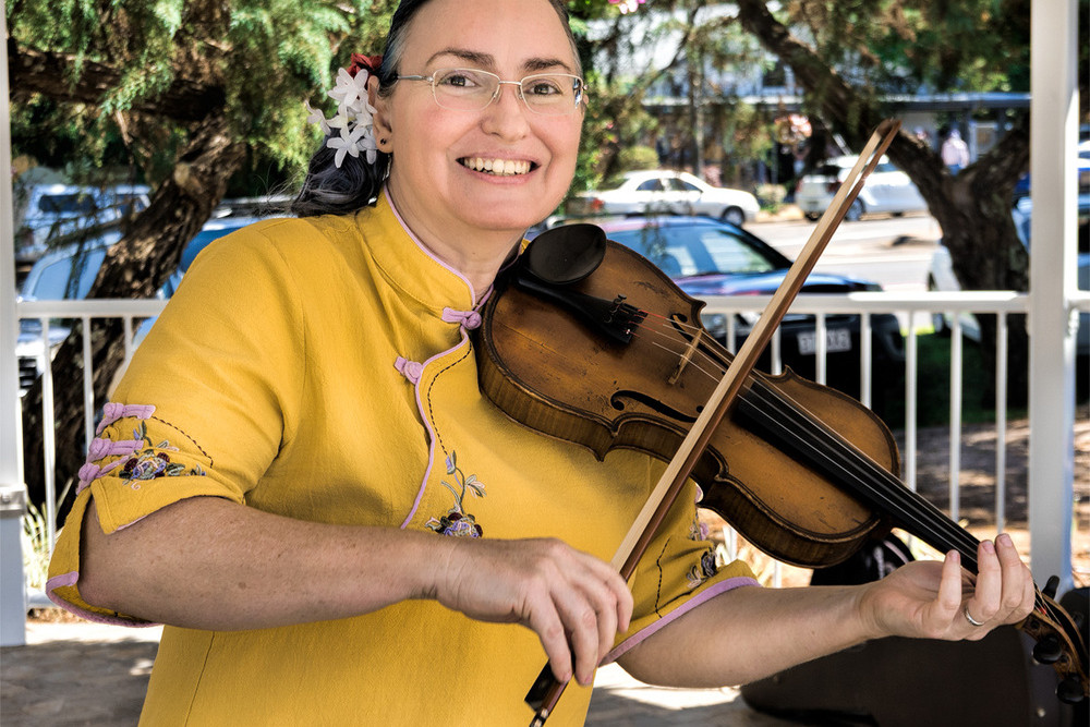 Tablelands Music Lovers member and violinist Ellen Romanov.