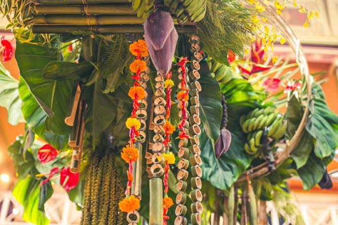 The colourful “Tropical Symphony” display that won Julatten floral designer Debra Pemble the Gold Medal award at the Melbourne International Flower and Garden Show. Images: ESP Family Photography.