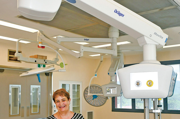 Clinical Commissioning Lead Dr Ann Aiken in one of the two new operating theatres at Atherton Hospital