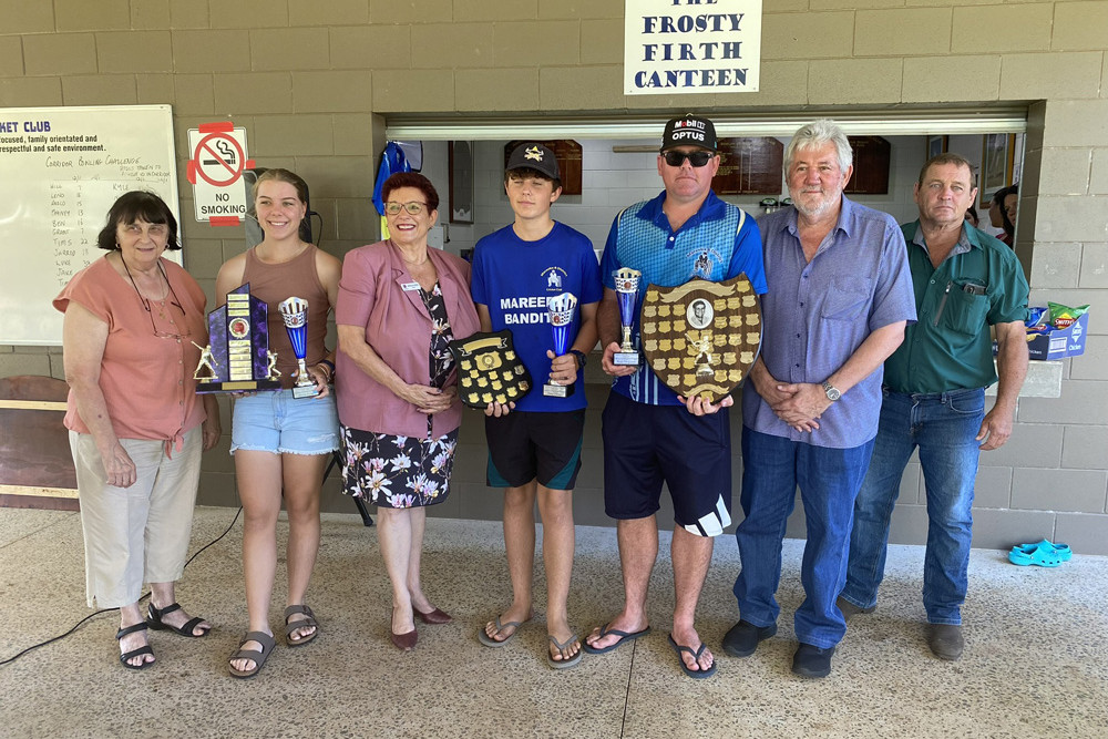 Mareeba cricketers alongside Mareeba Shire Councillors at the presentation day