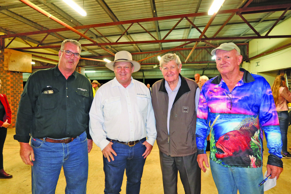 At the public meeting on Tuesday, June 1 at the Mareeba Turf Club the bypass road steering committee pressed Government to start construction of the new road by November this year. Pictured at the meeting is Simon Tuxworth, Hill MP Shane Knuth, Bill Cummings and Ken Harley..