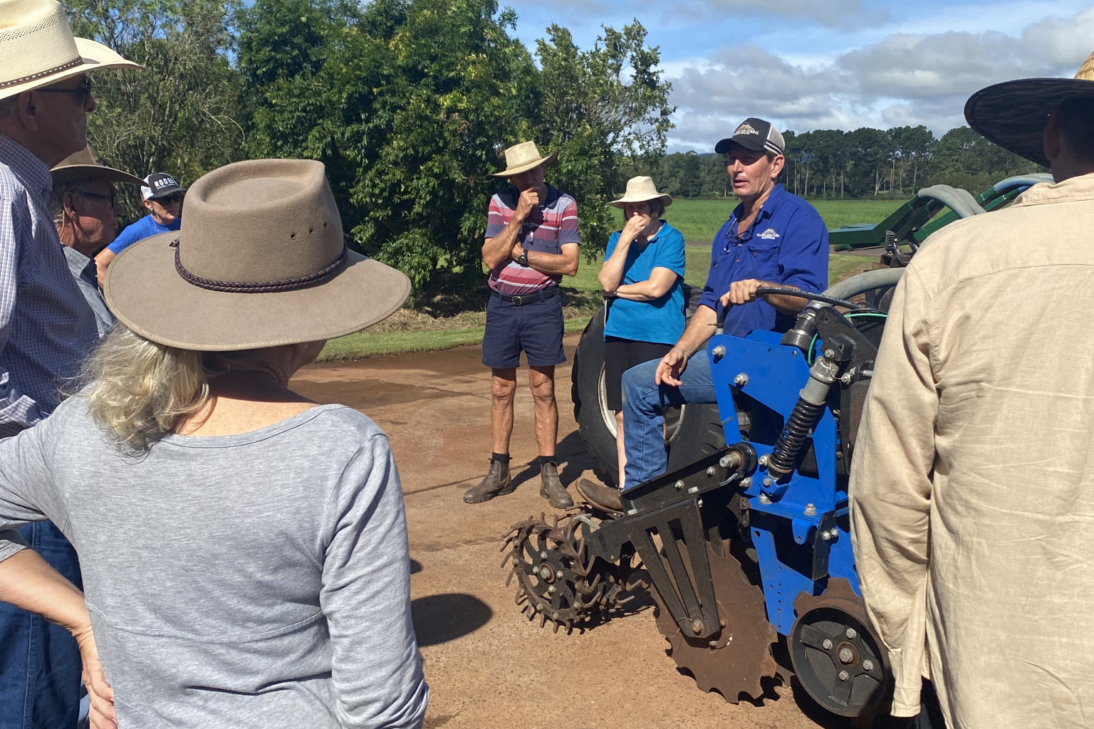 Program participants learning how minimal till machinery fits into a broad-acre cropping program.