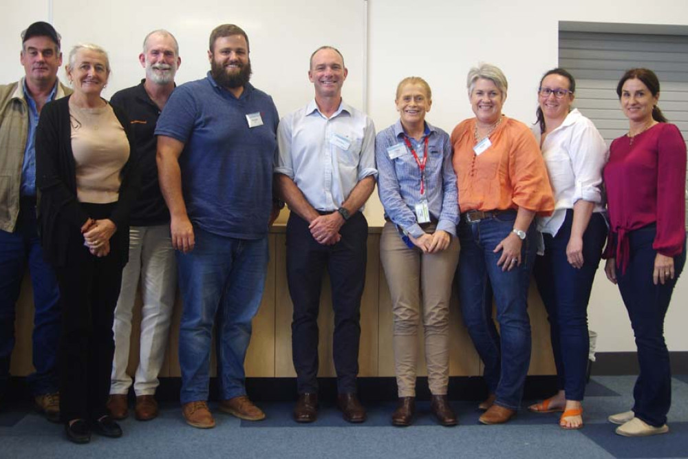 Pete Davis, Karin Campbell, Mark Gallagher (Rabobank Client Council member), Wessels Rust, Tony Hudson (Hudson Facilitation director), Clare Wiess (Rural Manager Rabobank Atherton), Jenny Crema, Hayley Marano and Sharon Gattera.