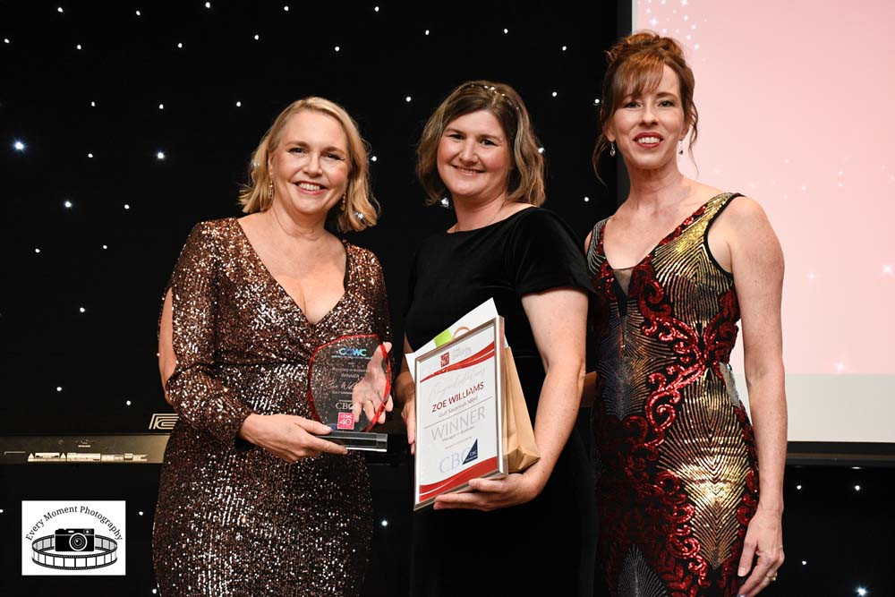 Zoe Williams (centre) with representatives from Cairns Business Women’s Club and award sponsor CBC Staff Selection.