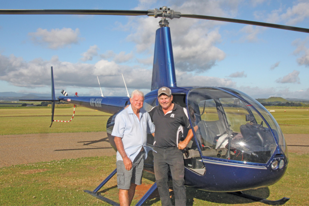 Helicopter mustering pilot of 20 years, contract Ergon pilot and owner of Tinaroo Tableland Scenic Flights, Trevor Riley of Tolga, was delighted to catch up with Barry recently as Barry had performed his Biannual Flight Review at Mareeba in the past