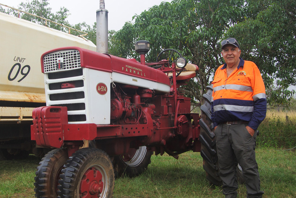 Joe Trimarchi and his Farmall A-514 tractor. IMAGE: Brigitte Daley.