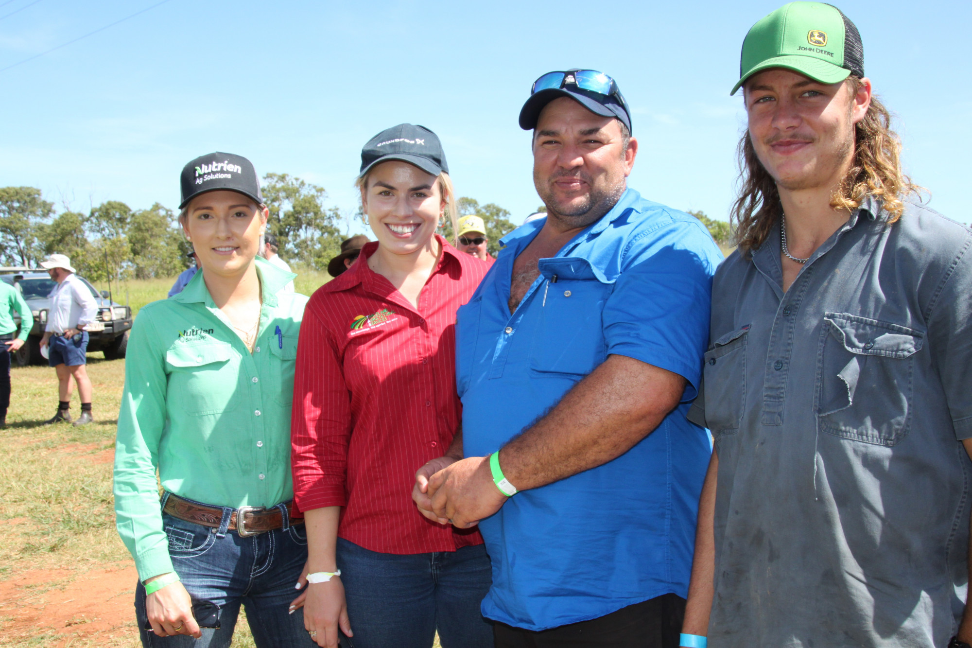 SUCCESS: Nutrien Ag's Account Manager - Merchandise, Lucy Pedersen with local agronomist, Olivia Pezzelato, maize farmer Roger Pezzelato and Kaban cotton grower, Clayton Dalgety were interested to see the cotton growing at Redbend Farming, Hot Springs.