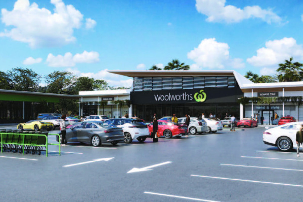 An artist's impression of the proposed Woolworths and shopping centre development for Mareeba.
