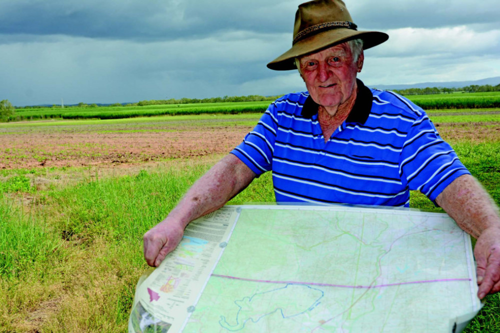 Ron Reddicliffe with the plans for the proposed new highway to connect the Northern Tablelands to Cairns.
