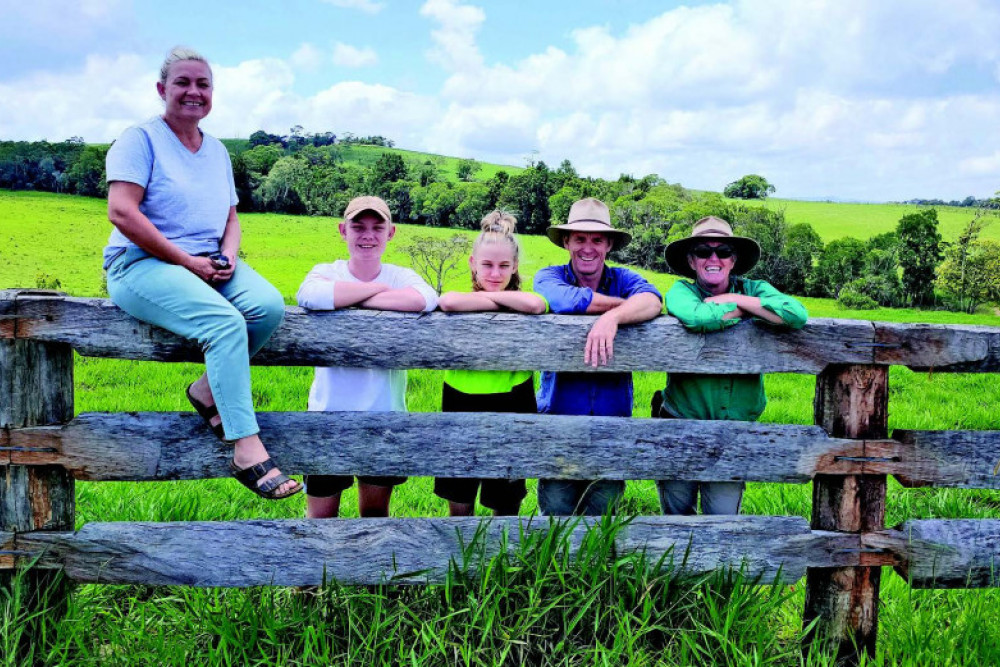 Tash, Fern, Flynn and John MacPherson (L-R) are thrilled with the improvements that have been achieved on their Malanda farm with the assistance of Terrain NRM’s Vanessa Drysdale.