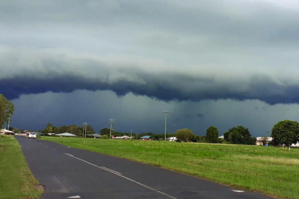 A thunderstorm hovers over Mareeba on Tuesday afternoon. PICTURE: FIONA HINE