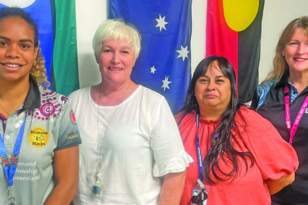 Members of the new Torres and Cape Hospital and Health Service Midwifery Navigation Service team from left Genavie Tabuai, Annette Ritchie, Natalie Thaiday and Lisa Smith.