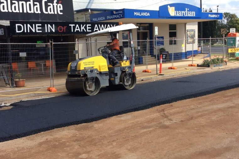 New asphalt and improved parking are part of a major upgrade to English Street, Malanda.