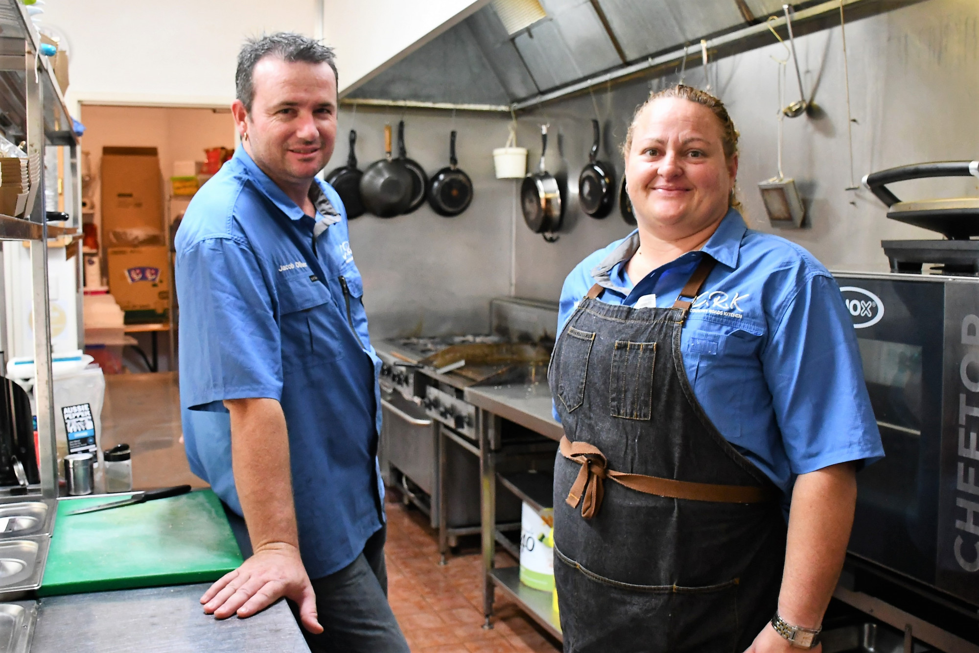 Jacob and Michelle Oliver inside the kitchen at the Malanda RSL