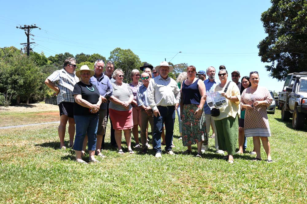 Member for Hill Shane Knuth with a number of people from Malanda who have fallen victim to a traffic speed camera they believe is faulty.