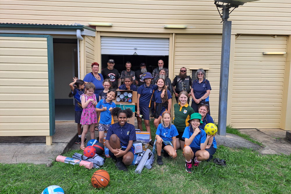 The Mountain Brothers Motorcycle Club recently donated a range of different equipment and appliances to the Herberton Girl Guides