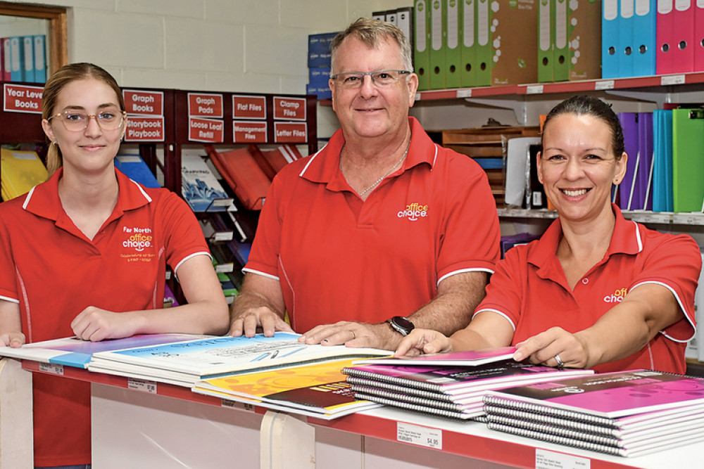 Ashlee, David and Kim from Far North Office Choice have your back to school needs sorted.