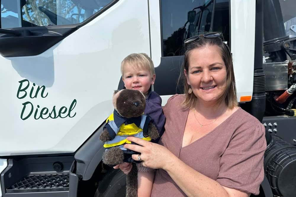 Alexander and Nicola Ross with the truck they named Bin Diesel.