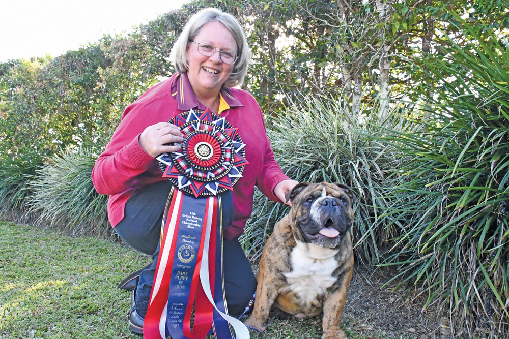 Ann Grimshaw and her award-winning show dog Yogi.