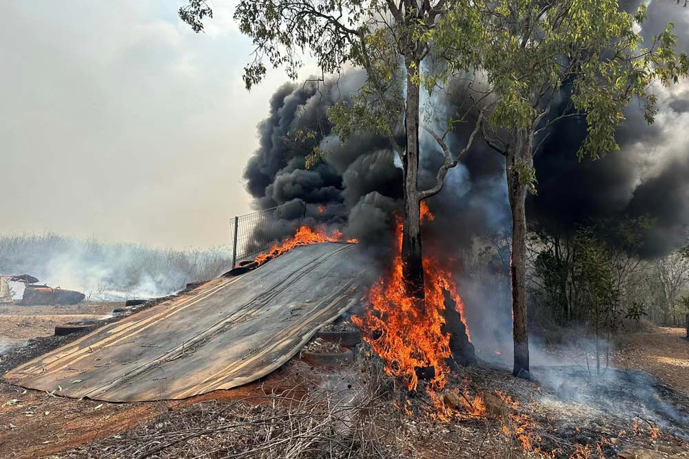 The Mareeba Mountain Goats Bike Track near Chewko Road had to close after the fire destroyed their course. PHOTO: Mareeba Mountain Goats Facebook.
