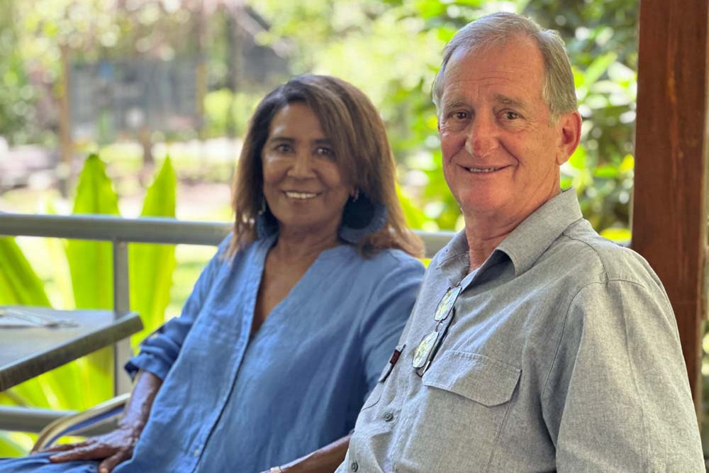 Cook Shire mayor Peter Scott, pictured with wife Sayah, is calling it a day after 16 years.