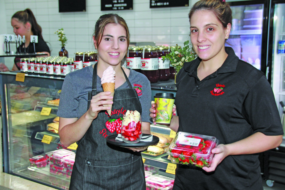 Theresa Barletta and Stephanie Knowles of Shaylee Strawberries show some of the delicious products available in their new dine in cafe.