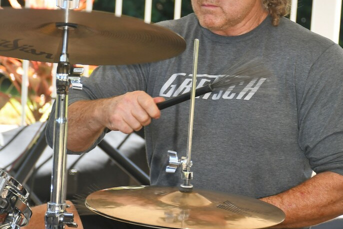 Nick Watling on the drums